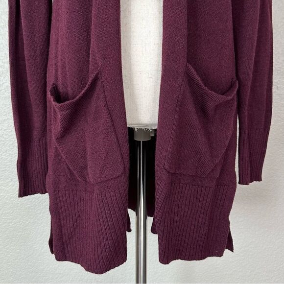 NWT Old Navy Open Front Burgundy Long Line Cardigan, Sz Medium - Picture 4 of 13